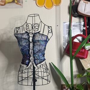 Jean Paul Gaultier Papillon Mesh Lacing Detail Bustier Top XS